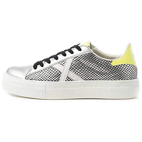 MUNICH Rete Sky 10 Sneaker Donna Silver Black Yellow Fluo 8085010