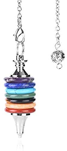 NC66 Péndulo de Chakras, Varilla de adivinación, Colgantes de Piedra Natural, Ruedas de la Vida, Piedras Preciosas, joyería, péndulo para Hombres y Mujeres