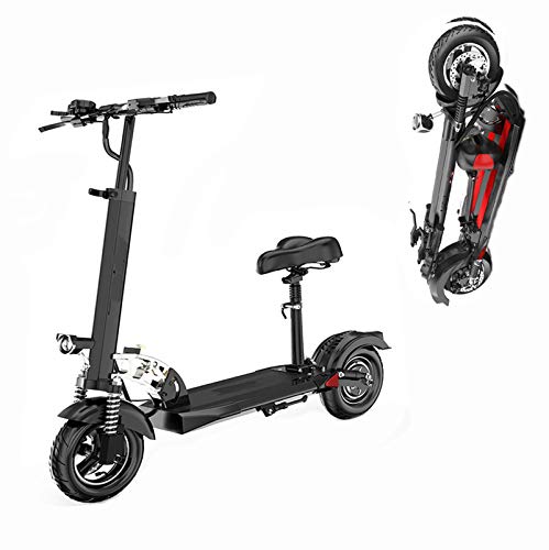 NCBH Patinete Eléctrico para Adultos Scooter eléctrico con sedile Patinete eléctrico Plegable,500W Motor de 10 Pulgadas,Velocidad Máxima 50km/hpara Adultos y Adolescentes,10.4AH