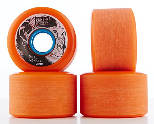 NICE LONGBOARDS Hardgoods Street Accesorios Porter Road Monkey Wheel, Unisex, Porter Road Monkey Wheel 70 * 45mm 80a, Naranja