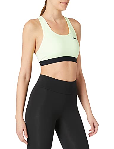 NIKE BV3900-701 Swoosh Band Bra Non Pad Sports Bra Womens Barely Volt/Black/(Black) M