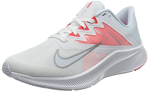 Nike Wmns Quest 3, Zapatillas para Correr Mujer, White Football Grey Mtlc Silver BRT Crimson, 40.5 EU