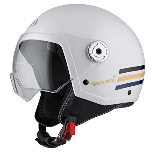 NZI Vintage 3 Casco, Hombre, triband White&Blue, L