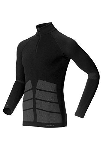 Odlo L/S Turtle Neck Camiseta Térmica, Hombre, Negro, S