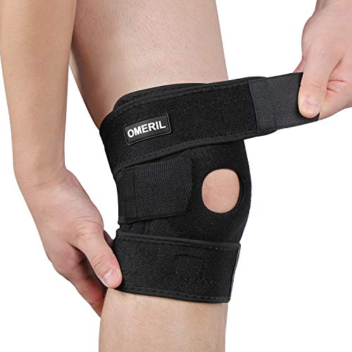 OMERIL Rodilleras Menisco y Ligamento, Rodillera Deportiva Ajustable, Rodilleras para Hombres y Mujeres, Rodillera Antideslizante Apoyo para Crossfit, Correr, Baloncesto, Bicicleta, Fútbol, Vóleibol