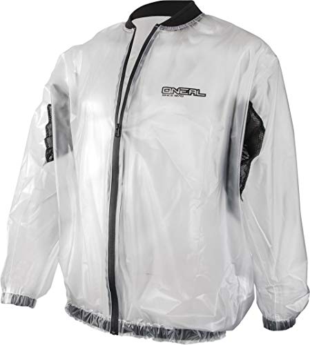 O'Neal | Chaqueta de moto de montaña | MTB | Chaqueta de lluvia transparente e impermeable de PVC, con inserciones de malla | Chaqueta de lluvia para salpicaduras | Adultos | Transparente | Talla L