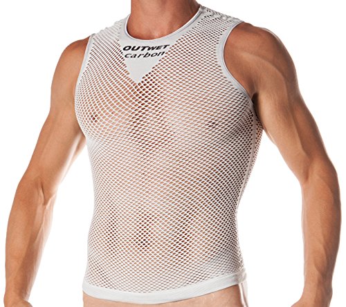 Outwet LP1 Carbon Camiseta Sin Mangas, Hombre, Blanco, Talla Única