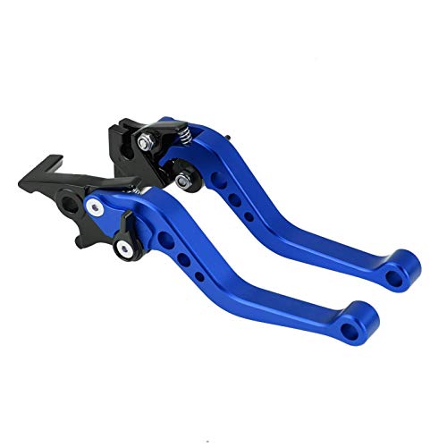 Par de 22mm 7/8"Aleación Motocicleta Palanca de embrague extensible Palanca de embrague de freno Universal(blue)