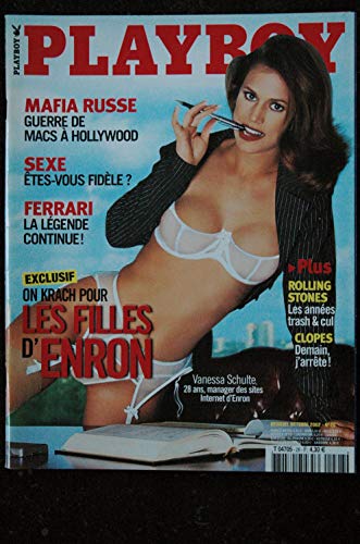 PLAYBOY 028 OCTOBRE 2002 INTERVIEW HARRISON FORD LES FILLES D'ENRON VANESSA SCHULTE ROLLING STONES CHRISTINA SANTIAGO