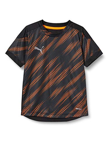 PUMA Ftblnxt Graphic Shirt Jr Camiseta, Unisex niños, Black/Shocking Orange, 152