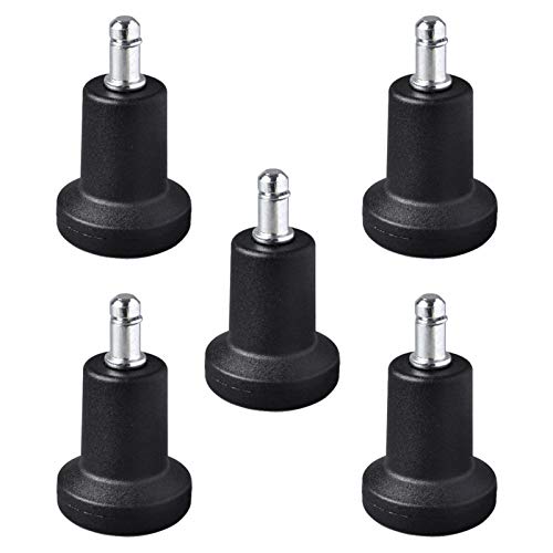 QFDM Wear-Resistant Universal Wheel 5pc Bell Glides Reemplazo para Silla de Oficina sin Ruedas Bar Taburete Fixi Fixiy Caster Glide Perfil de Alto Perfil Easy to Use (Color : Black)