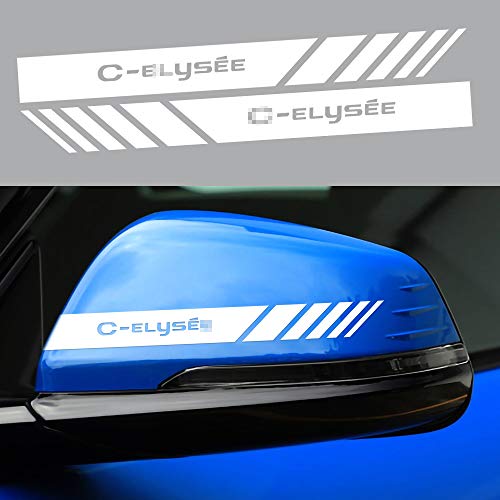 QHWJ Pegatina de Vinilo para Cubierta de Espejo retrovisor de Coche, Pegatinas para Espejo retrovisor, calcomanías para carrocería de Coche, decoración para Citroen C-Elysee, 2 Piezas