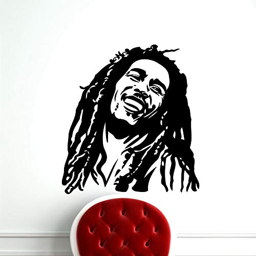 Reggae Music Originator Bob Marley Jamaica Singer One Love Smile Retrato Etiqueta de la pared Vinilo Calcomanía para automóviles Ventiladores Dormitorio Sala de estar Club Studio Decoración para