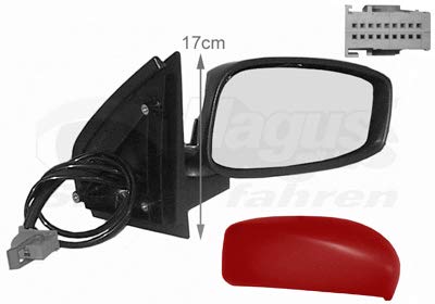 Retrovisor eléctrico derecho rojo para Fiat STILO Octubre 01 hasta 07