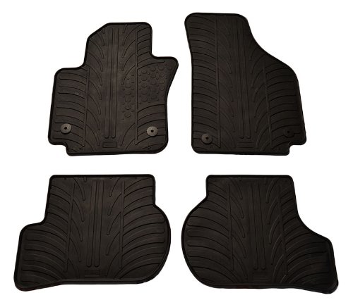 Rubber Car Mats GL 0312 Juego Alfombrilla De Goma con Clips de Montaje Perfi T, 4 Piezas