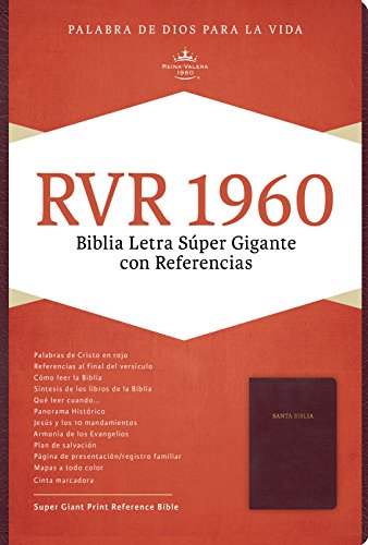 RVR 1960 Biblia Letra Súper Gigante, borgoña imitación piel con índice