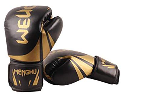 RXT Guantes de Boxeo para Adultos Sanda Guantes de Entrenamiento Muay Thai Guantes de Boxeo Productos de Fitness (Negro y Dorado, 32 * 16 * 12 cm)