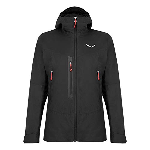 Salewa PELMO PTX 2L W CONVERTIBLE JKT, Chaqueta Doble Powertex Hardshell 2 en 1, Hombre, 44/38, negro