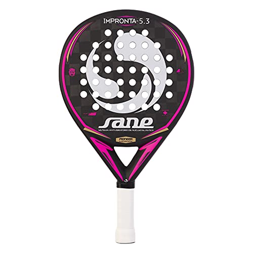 Sane Impronta 5.3 P.S.S. Pala de Padel, Adultos Unisex, Negro, Rosa, Blanco, Mediano