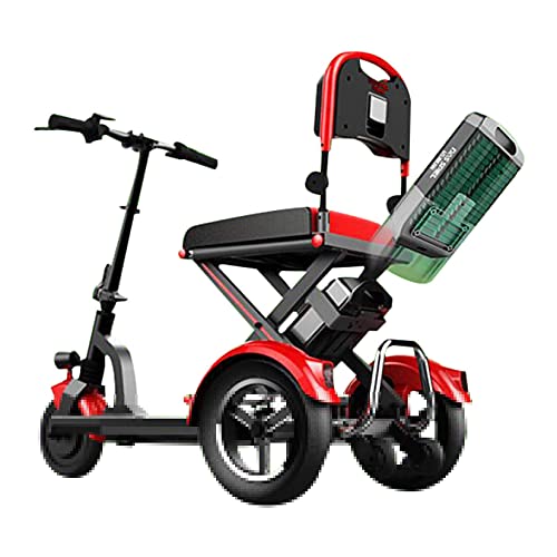 Scooter de Movilidad Plegable de 3 Ruedas Scooter eléctrico portátil ; R Adultos, batería de Litio Ligera, diseño Plegable instantáneo de 3 Segundos