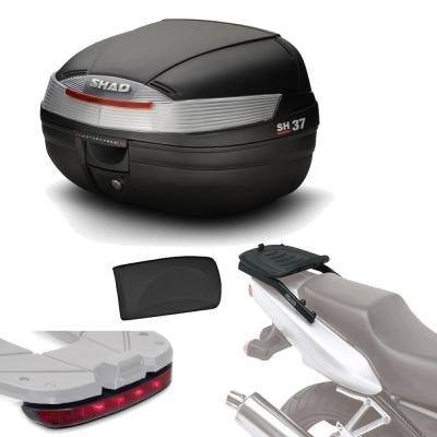 Sh37lurehe165 - Kit fijacion + Maleta baul Trasero + luz de Freno + Respaldo Regalo sh37 Compatible con Yamaha nmax 125 2015-2017