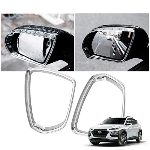 SHAOHAO Para espejo retrovisor Hyundai Kona, lluvia, cejas, protector de lluvia, espejo lateral, protección contra la lluvia, marco decorativo.