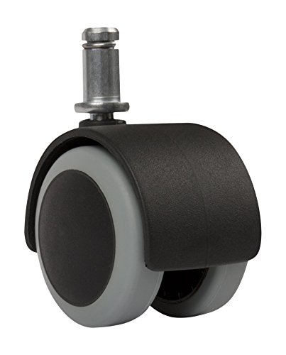 Slipstick Cb680 2, suelo protección de goma silla de oficina Caster ruedas (Juego de 5) estándar de tallo tamaño – negro/gris