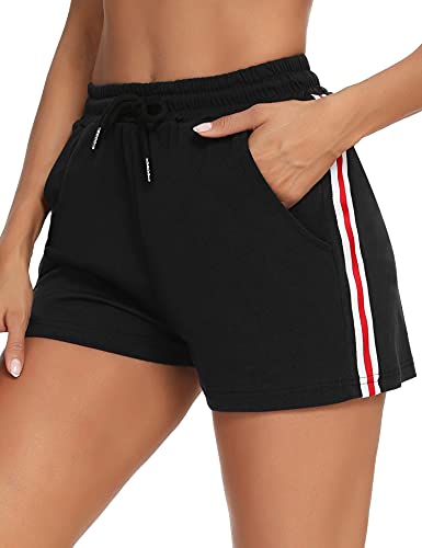 Sykooria Pantalones Cortos Deportivos Mujer de algodón Cintura Ropa de Dormir Pantalones de chándal Pantalones para Entrenamiento físico, Yoga, Gimnasio