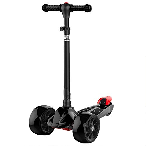 SZNWJ ygqtbc Vespa - Kick Scooter for niños Scooter de Rueda for Chicos, Chicas del niño Scooter 4 magra de Altura Ajustable for dirigir la luz hacia Arriba Ruedas