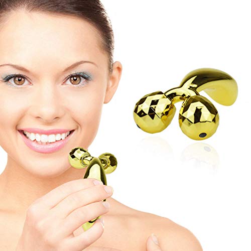 TBPHP 3D Rodillos Masajeadores Faciales, Masajeador Roller Tools Anti Aging Belleza Natural Dispositivo Herramienta Reafirmantes para Estiramiento Facial en forma de V, Adelgazamiento del Cuerpo