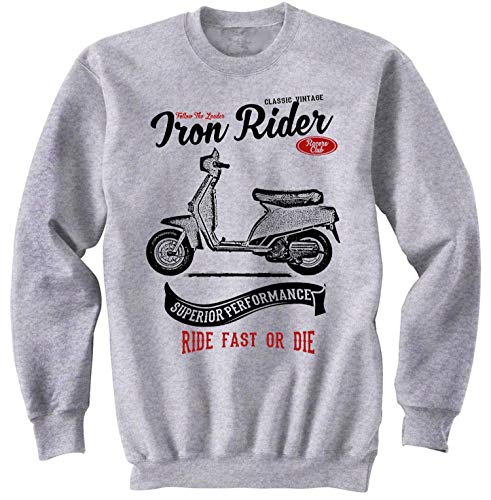 Teesandengines Benelli 125 Scooter Iron Rider Gris Sudadera Size Medium