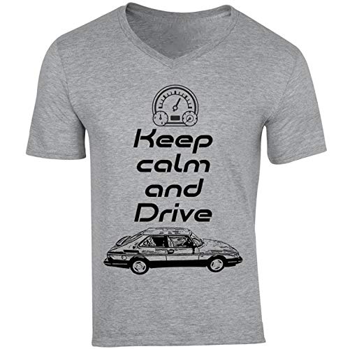 Teesandengines Men's Saab 900 Aero Camiseta Gris para Hombre de Algodon T-Shirt Size Small