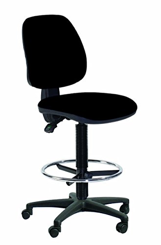 Topsit IND201 - Silla de escritorio alta (con reposapiés y respaldo acolchado)