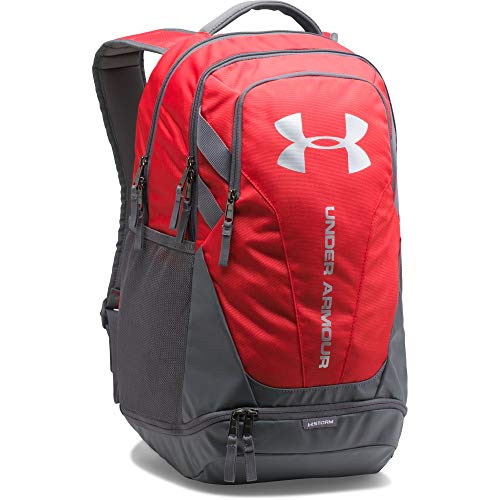 Under Armour UA Hustle 3.0 Mochila, Unisex, (Red/Graphite/Silver), Taglia Unica