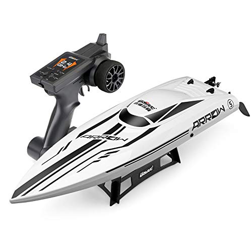 Weaston Barco de control remoto modelo grande de 30 pulgadas 2.4G Barco eléctrico Rc 45KM / H Lancha rápida de alta velocidad Motor sin escobillas Restablecimiento automático Lago Piscina, río, agua J