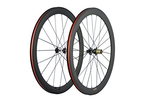 WINDBREAK BIKE Road Wheelset 700c Clincher 50mm Depth Carbon Wheel with Matte Finish