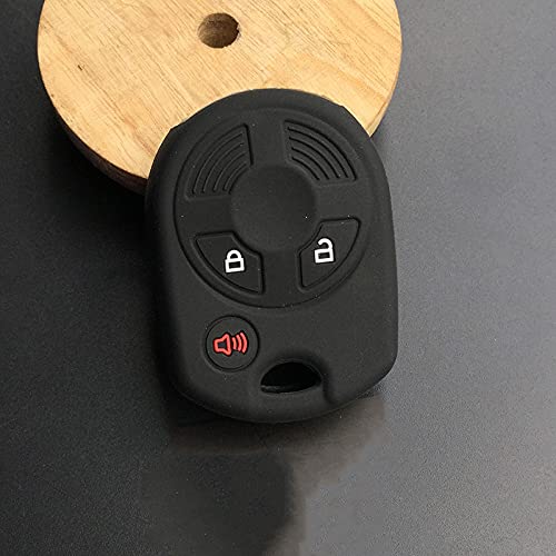 ZYHYCH - Funda Protectora de Silicona para Llave de Coche con 3 Botones, Apto para Ford Escape Transit Connect SAAB TID Aero, Color Negro