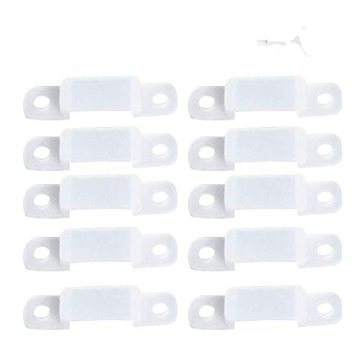 100 Unidades Translucence Silicona Soporte de Montaje para LED Luces de Tira, Clips Fijadores Flexibles de Montaje para Fijación LED Franja Luces 3528 5050 1210(12mm)