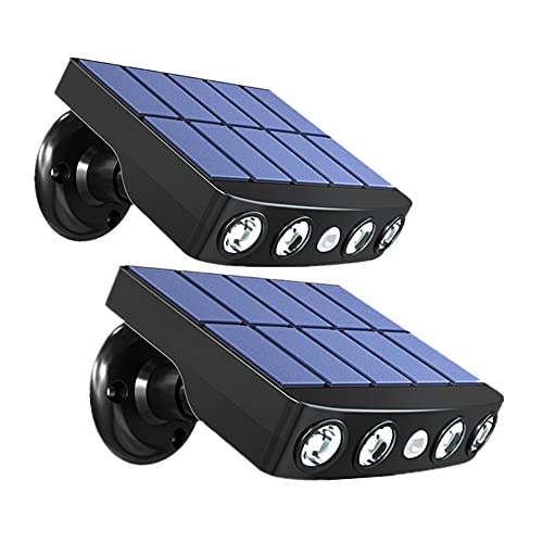 2 pack Mixnon Luz Solar de Seguridad con Sensor de Movimiento,Lámpara Solar al Aire Libre,IP65 a Prueba de Agua,4 Cuentas LED de Alta Potencia,Giratorias de 360 °,para Puerta de Entrada,Jardín (N)