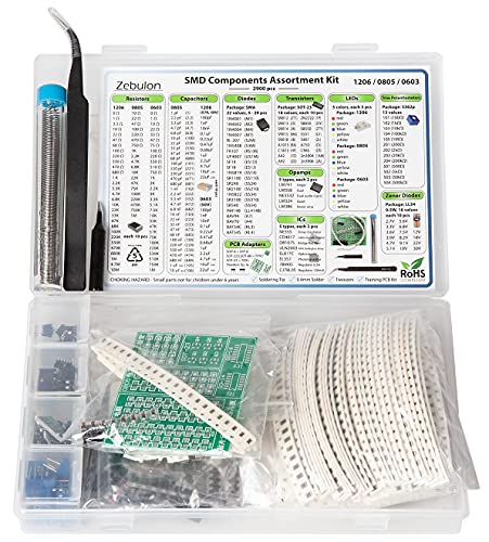 2900 piezas SMD 1206 0805 0603 Componente Surtido, Resistor, Condensador, Diodo, Transistor, OpAmp, IC, Soldadura, PCB, SMT Soldadura Kit Surtido