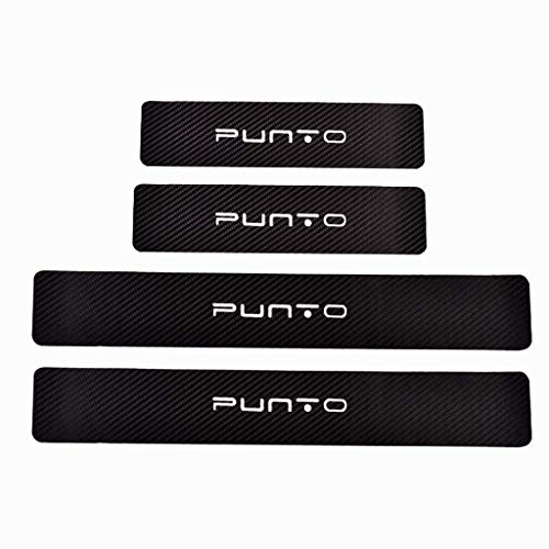 4pcs for Fiat Punto Todos los modelos de fibra de carbono de piel de puerta de coche del travesaño de la placa del desgaste, protector Kick Pedal Umbral Bar Etiqueta Decoración Styling accesorios Hsly