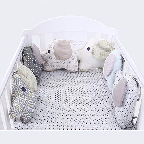 6 unids/set de parachoques de cama de bebé con forma de elefante, almohada de cartón, parachoques para bebé, Protector de cuna para bebé, juego de ropa de cama para bebé