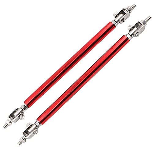 AIHOUSE Splitter Delantero De Plata Ajustable Splitter Splut VAR Barras De Soporte De Barras De Corbata Spoiler Fit para Universal 5.9In / 150Mm (2 PCS),Rojo