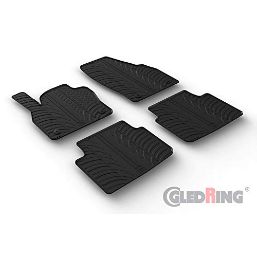 Alfombrillas de Goma Compatible con Skoda Kamiq 9/2019- (Perfil T 4-Partes + Clips de Montaje)