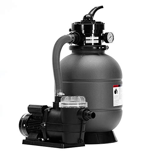 AREBOS Sistema de filtro de arena con bomba | 400 W | 10.200 l/h | volumen del depósito de hasta 20 kg de arena