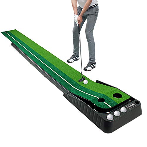 Asgens Alfombra Golf Entrenador de Putting Golf, Interior/Al Aire Libre Retorno Automático Entrenador de Putting Golf Estera