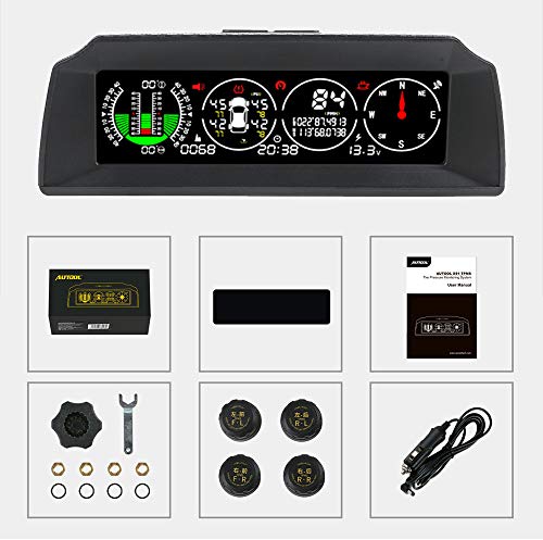 AUTOOL X91 Car Hud 3 en 1 TPMS, GPS Smart Car Head Up Display, Medidor de pendiente de ángulo de automóvil para vehículos diésel y gasolina de 12 V