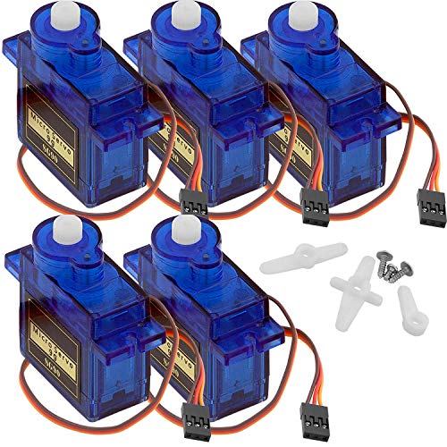 AZDelivery 5 x SG90 Micro Servo Motor 9G para RC Robot Avión Helicóptero para Arduino con eBook incluido