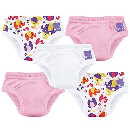 Bambino Mio Potty Training Pack de 5 Pañales de Aprendizaje, Multicolor (Mixed Girl Pink Elephant), 18-24 Meses