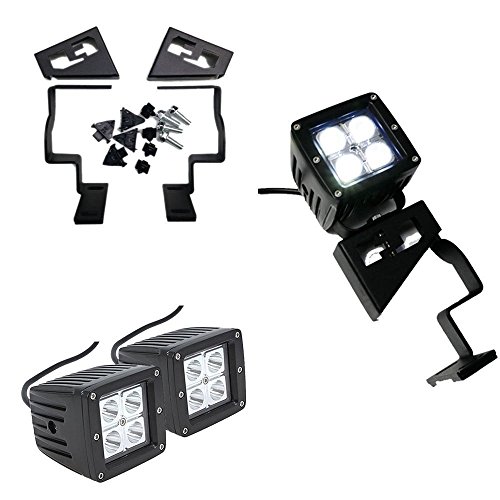 BESTSXMA - Kit de luces LED de 12 W para faros delanteros, para parabrisas, pilar de acero, soportes de montaje